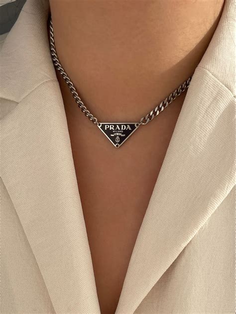 prada necklace women's|real prada necklace.